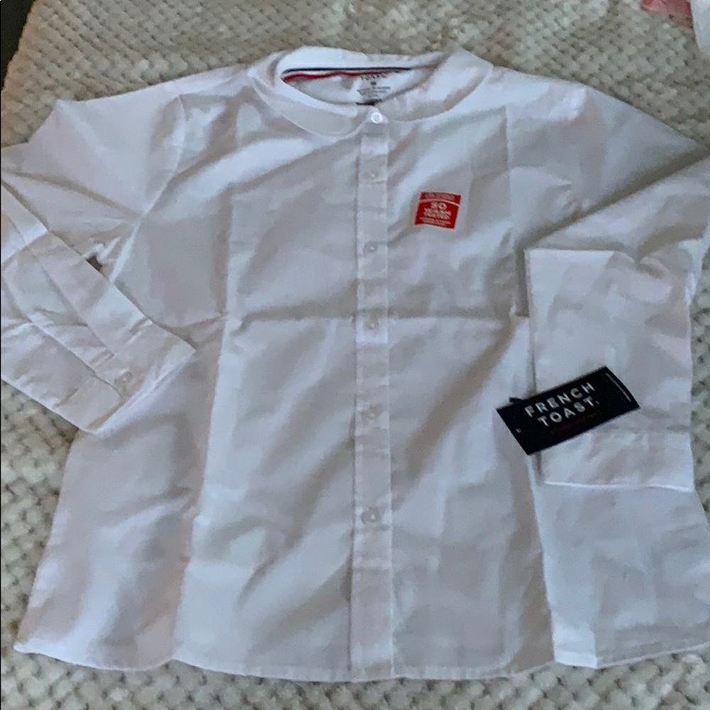 white peter pan button up